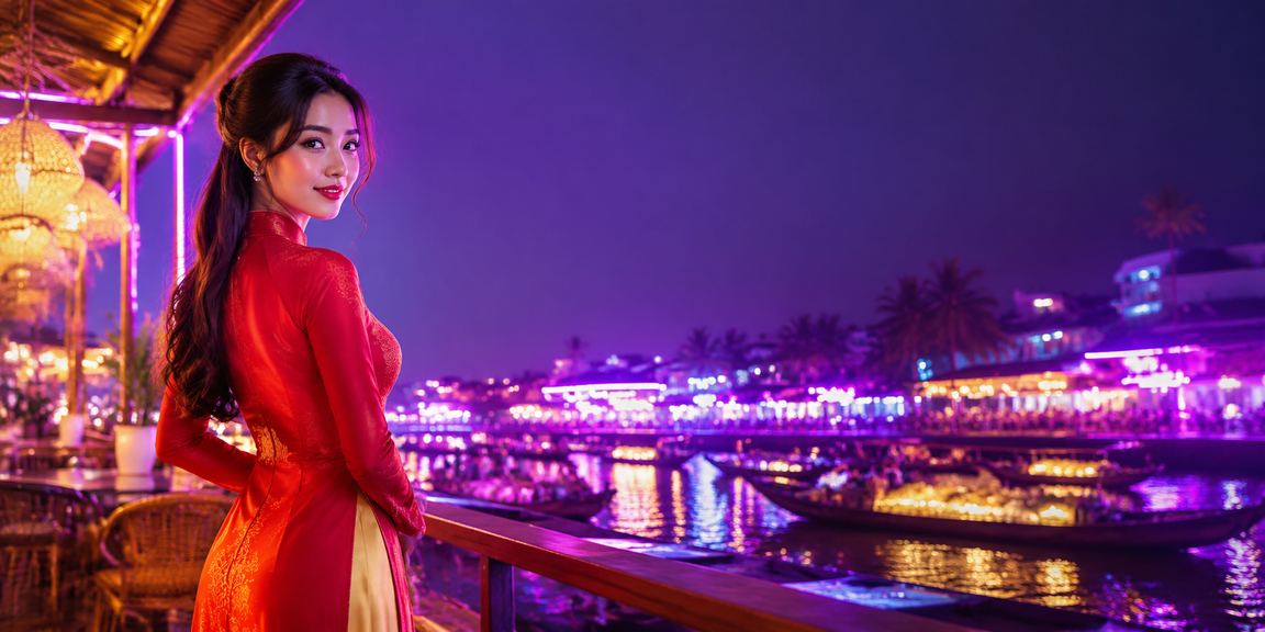 Khung cảnh Cần Thơ với hình ảnh người phụ nữ trong tà áo dài, biểu tượng văn hóa Việt Nam và lối sống cân bằng