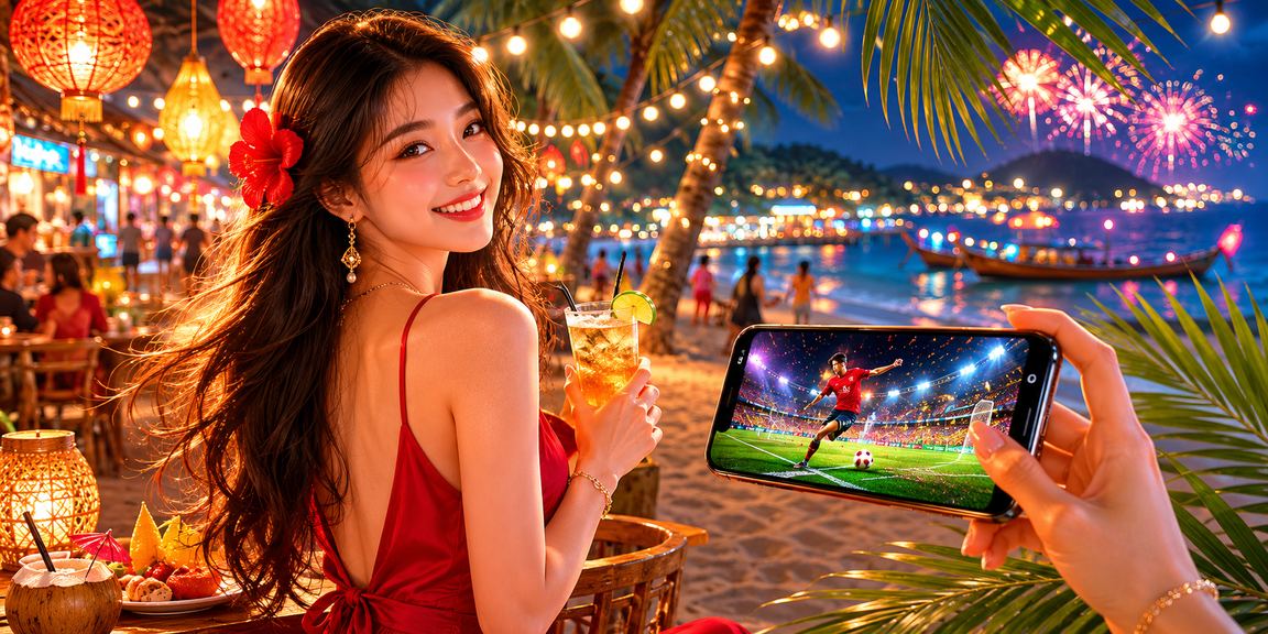 Người hâm mộ bóng đá tại chợ đêm Phú Quốc theo dõi kết quả cược trực tuyến